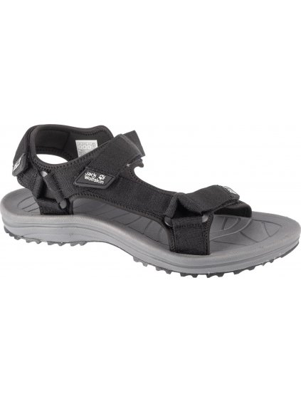 TMAVĚ ŠEDÉ PÁNSKÉ SANDÁLY JACK WOLFSKIN WAVE BREAKER SANDAL M (Velikost 42)