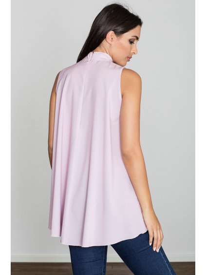 (VEL. L/XL) ELEGANTNÍ RŮŽOVÁ BLŮZKA BEZ RUKÁVŮ