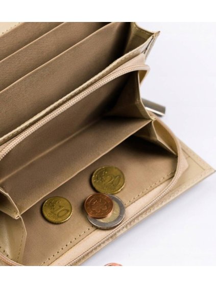 ROVICKY BÉŽOVÁ KOŽENÁ PENĚŽENKA S RFID V304