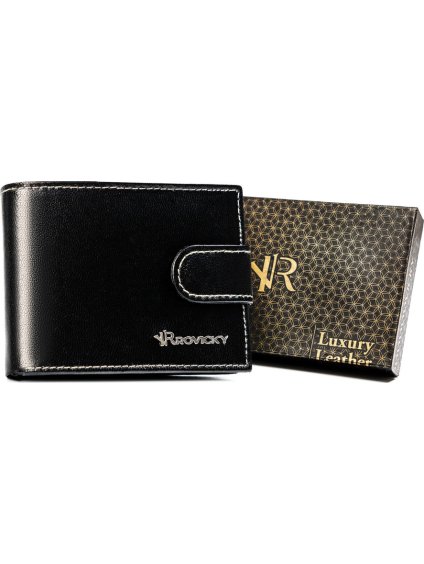 ROVICKY ČERNÁ MALÁ KOŽENÁ PENĚŽENKA L228 (Velikost ONE SIZE)