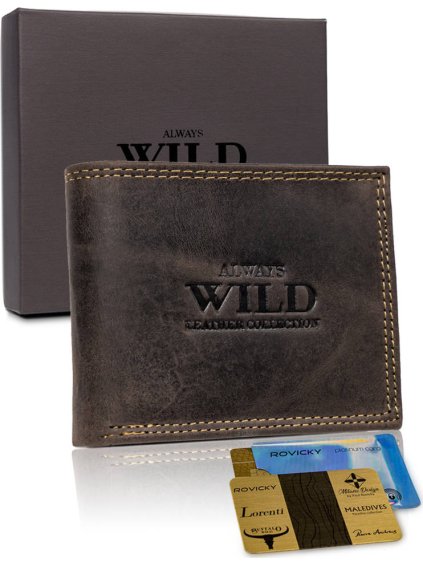 ALWAYS WILD TMAVĚ HNĚDÁ PENĚŽENKA A178 (Velikost ONE SIZE)