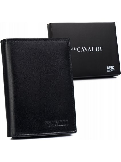 4U CAVALDI ČERNÁ PENĚŽENKA BEZ ZAPÍNÁNÍ B041 (Velikost ONE SIZE)