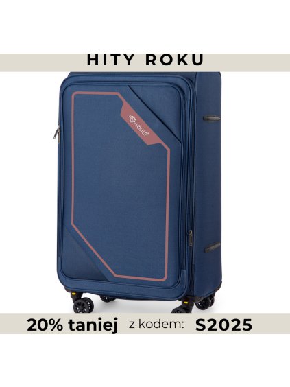 SOLIER TMAVĚ MODRÝ TEXTILNÍ KUFR VEL. L SOFTFLEX (Velikost L)