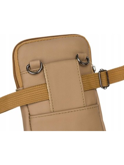 ROVICKY HNĚDÁ KOŽENÁ MINI CROSSBODY KABELKA