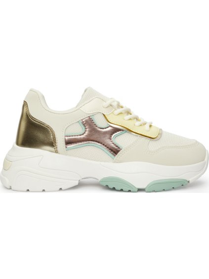 SMETANOVÉ SNEAKERSY S LESKLÝMI DETAILY