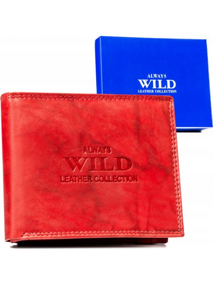 ALWAYS WILD ČERVENÁ PÁNSKÁ PENĚŽENKA BEZ ZAPÍNÁNÍ A236