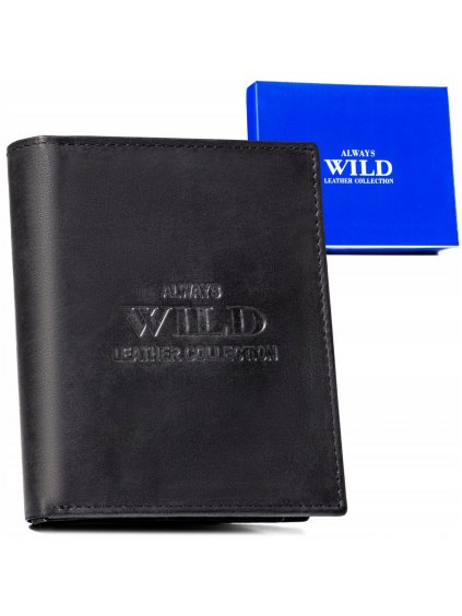 ALWAYS WILD ČERNÁ ELEGANTNÍ PÁNSKÁ PENĚŽENKA A231