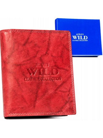 ALWAYS WILD ČERVENÁ ELEGANTNÍ PÁNSKÁ PENĚŽENKA A229