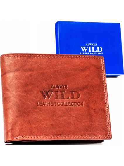 ALWAYS WILD HNĚDÁ KOŽENÁ PENĚŽENKA A266 (Velikost ONE SIZE)