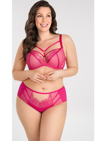 TMAVĚ RŮŽOVÁ ZDOBENÁ PODPRSENKA GORSENIA PARADISE (Velikost 100D)