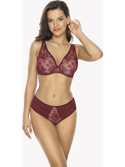 VÍNOVÁ KRAJKOVANÁ PUSH-UP BRALETKA JENNY GAIA