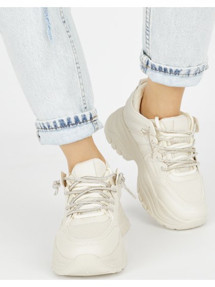 DÁMSKÉ SMETANOVÉ SNEAKERSY