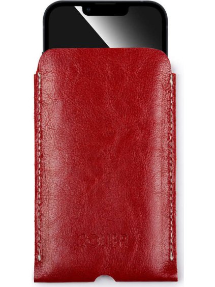 SOLIER ČERVENÉ KOŽENÉ POUZDRO NA TELEFON IPHONE 11