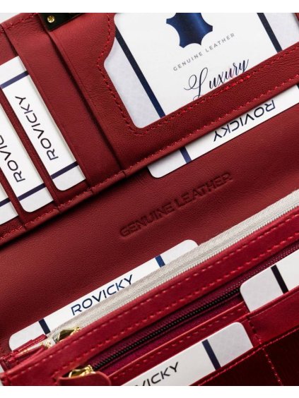 ROVICKY ČERVENÁ DÁMSKÁ LAKOVANÁ KOŽENÁ PENĚŽENKA V127