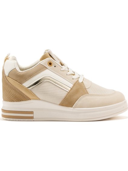 DÁMSKÉ BÉŽOVÉ SNEAKERSY S UKRYTÝM KLÍNKEM