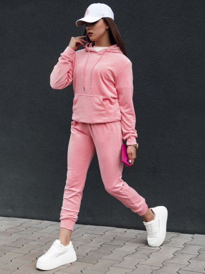 RŮŽOVÁ VELUROVÁ TEPLÁKOVÁ SOUPRAVA RELAX FIT