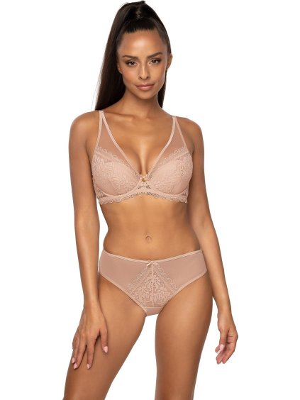 BÉŽOVÉ KRAJKOVÁ PUSH-UP PODPRSENKA MAT ESTELLE (Velikost 70B)