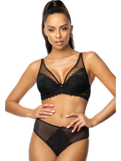 ČERNÁ KRAJKOVÁ PUSH-UP PODPRSENKA MAT ESTELLE (Velikost 70F)