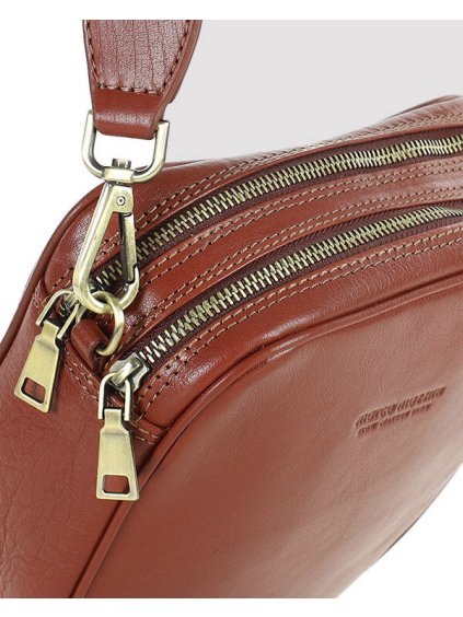 MARCO MAZZINI HNĚDÁ MENŠÍ CROSSBODY VE TVARU PODKOVY