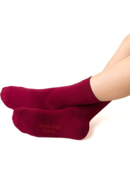VÍNOVÉ DĚTSKÉ PONOŽKY Z MERINO VLNY ART.130