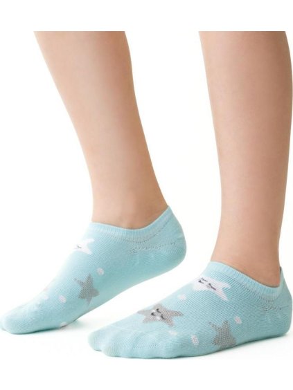 SVĚTLE MODRÉ CHLAPECKÉ BAMBUSOVÉ PONOŽKY S HVĚZDIČKAMI ART.152 (Velikost 20/22)