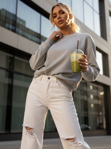 SVĚTLE ŠEDÁ DÁMSKÁ BASIC MIKINA GLAMFLAIR (Velikost S)