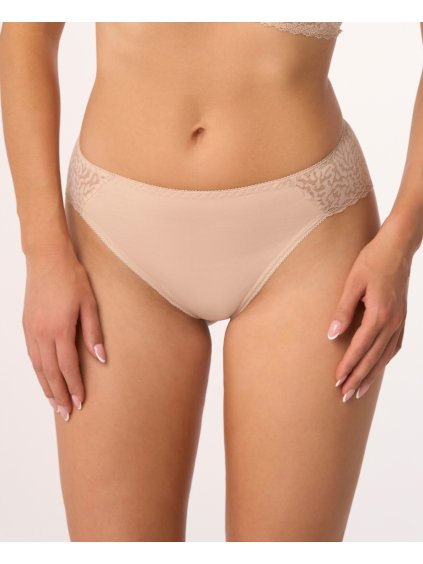 BRAZILKY S PRŮSVITNOU ZADNÍ ČÁSTÍ BABELL (Velikost M, Barva béžová)