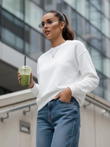 ECRU DÁMSKÁ BASIC MIKINA SWAN (Velikost S)