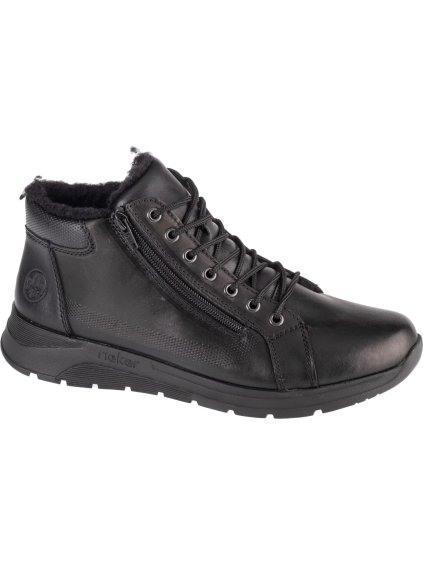ČERNÉ PÁNSKÉ KOŽENÉ KOTNÍKOVÉ BOTY RIEKER BOOTIES