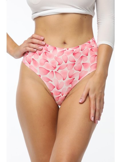 RŮŽOVÉ BRAZILKY S VYSOKÝM PASEM JULIMEX SIMPLE BRASIL MAXI ROSE FLAKES (Velikost S)