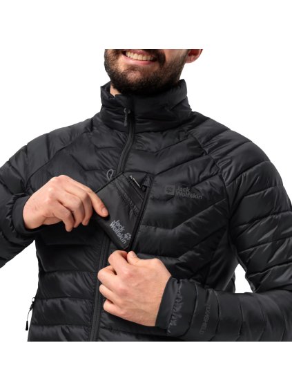 ČERNÁ PÁNSKÁ PROŠÍVANÁ BUNDA JACK WOLFSKIN ROUTEBURN PRO INS JACKET
