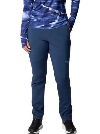 TMAVĚ MODRÉ DÁMSKÉ SOFTSHELLOVÉ KALHOTY COLUMBIA VEST CANYON HIGH-RISE SOFTSHELL PANT 2105831464 (Velikost L)