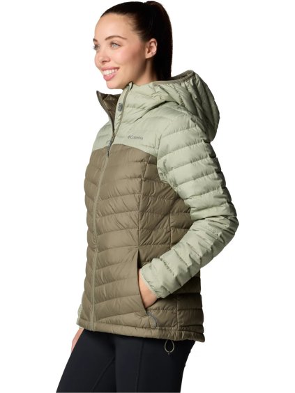 KHAKI DÁMSKÁ PROŠÍVANÁ BUNDA COLUMBIA WESTRIDGE HOODED DOWN JACKET