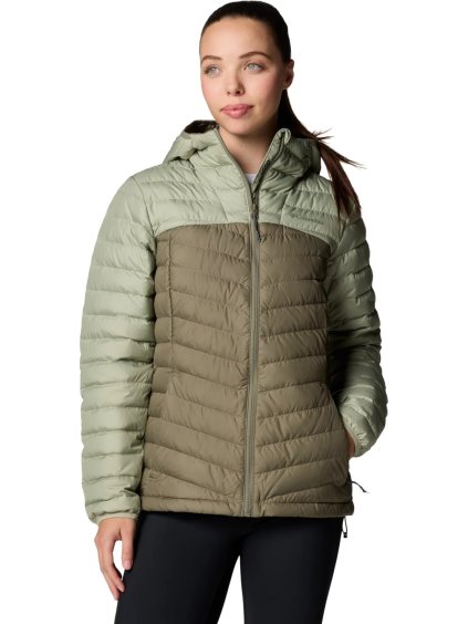 KHAKI DÁMSKÁ PROŠÍVANÁ BUNDA COLUMBIA WESTRIDGE HOODED DOWN JACKET