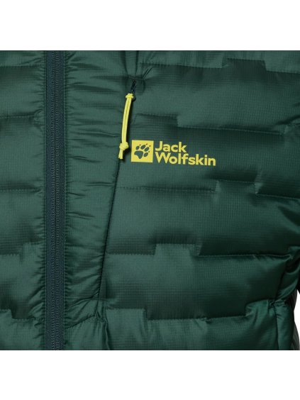 TMAVĚ ZELENÁ PÁNSKÁ PROŠÍVANÁ BUNDA JACK WOLFSKIN PASSAMANI DOWN M JACKET