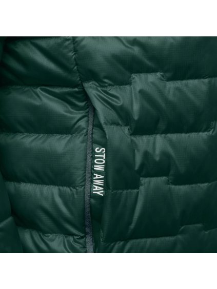 TMAVĚ ZELENÁ PÁNSKÁ PROŠÍVANÁ BUNDA JACK WOLFSKIN PASSAMANI DOWN M JACKET
