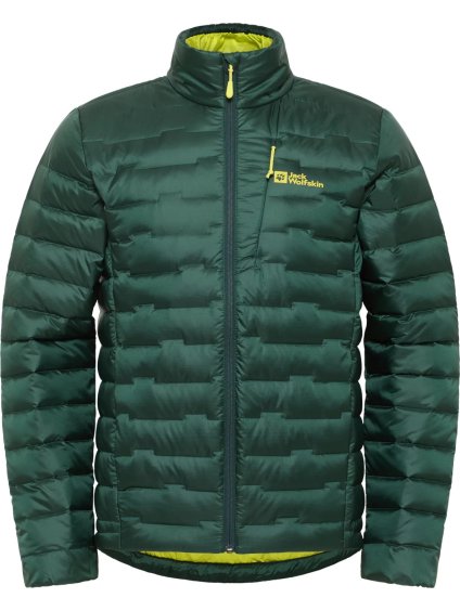 TMAVĚ ZELENÁ PÁNSKÁ PROŠÍVANÁ BUNDA JACK WOLFSKIN PASSAMANI DOWN M JACKET