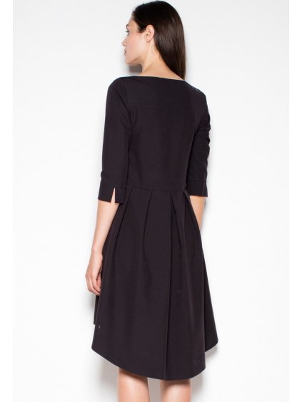 (VEL. S) ČERNÉ ŠATY S ASYMETRICKOU SUKNÍ VT073 BLACK