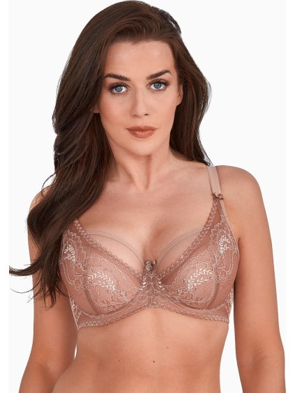 BÉŽOVÁ KRAJKOVÁ POLOVYZTUŽENÁ PODPRSENKA GAIA WAIST MOCHA