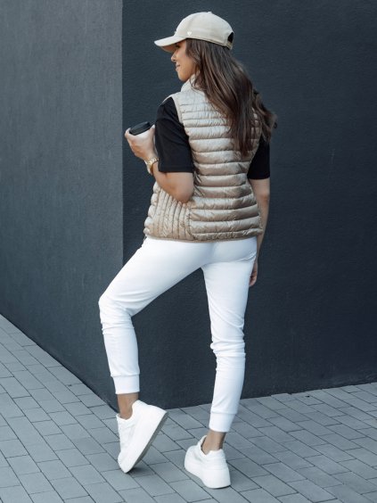 BÉŽOVÁ DÁMSKÁ PROŠÍVANÁ VESTA SE STOJÁČKEM STYLISHZ