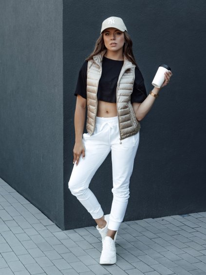 BÉŽOVÁ DÁMSKÁ PROŠÍVANÁ VESTA SE STOJÁČKEM STYLISHZ