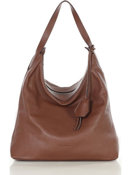 MARCO MAZZINI TMAVĚ HNĚDÁ KOŽENÁ VELKÁ SHOPPER KABELKA