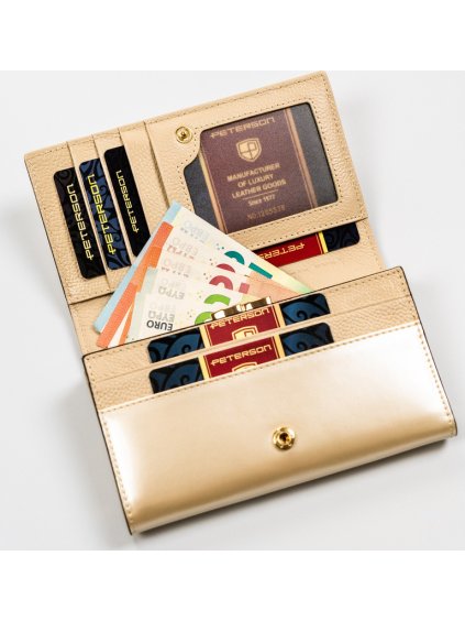 PETERSON BÉŽOVÁ VELKÁ PENĚŽENKA S RFID Y695