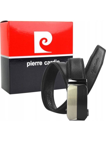 PIERRE CARDIN  ČERNÝ PÁNSKÝ OPASEK Z KŮŽE