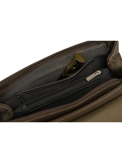 DAVID JONES KHAKI CROSSBODY KABELKA S PROŠÍVANÝMI BOČNÍMI STRANAMI