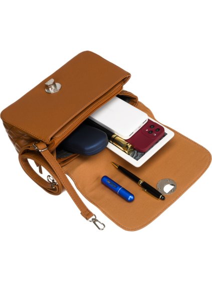 DAVID JONES KARAMELOVÁ CROSSBODY KABELKA S PROŠÍVANÝMI BOČNÍMI STRANAMI