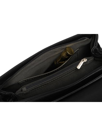 DAVID JONES ČERNÁ CROSSBODY KABELKA S PROŠÍVANÝMI BOČNÍMI STRANAMI