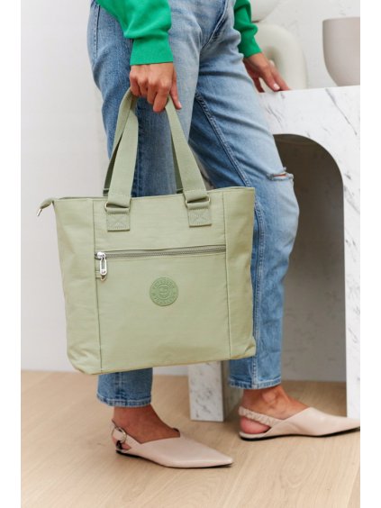 PETERSON SVĚTLE ZELENÁ PROSTORNÁ SHOPPER TAŠKA