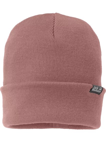 RŮŽOVÁ DÁMSKÁ ZIMNÍ ČEPICE JACK WOLFSKIN RIB HAT BEANIE