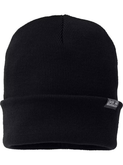 ČERNÁ ZIMNÍ ČEPICE JACK WOLFSKIN RIB HAT BEANIE